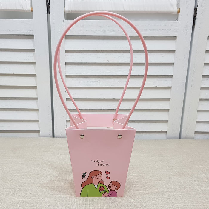 삽화방수쇼핑백(12포트)-핑크