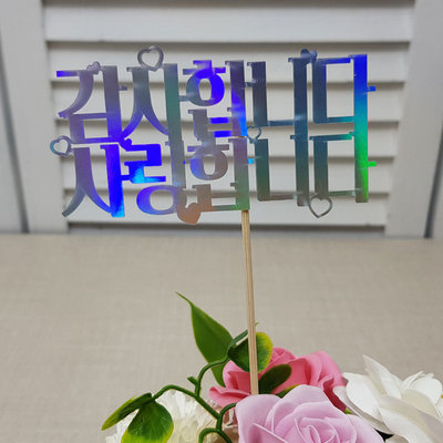 금박토퍼픽(대)-레인보우